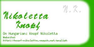 nikoletta knopf business card